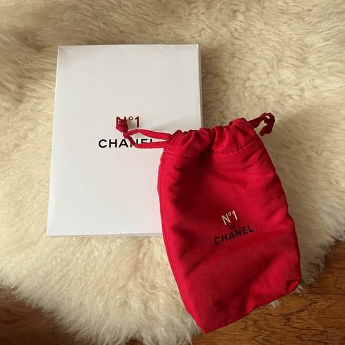 Chanel Bolso Bolsa Rojo Cordón Terrycloth Maquillaje Llaves de Teléfono Auténtico