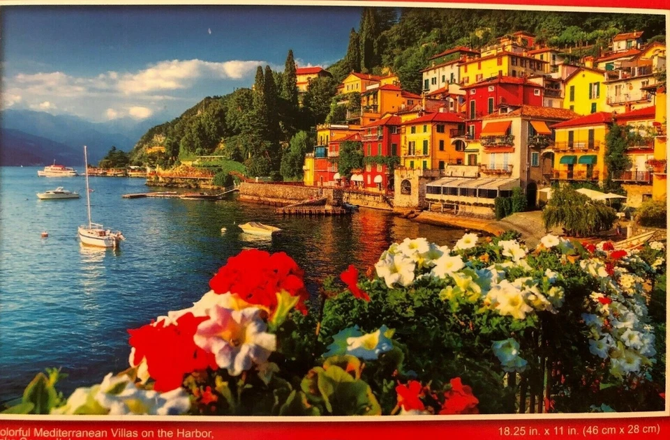 Puzzlebug 500 piece jigsaw puzzle of Mediterranean Villas on the Harbor - Image 2 of 4