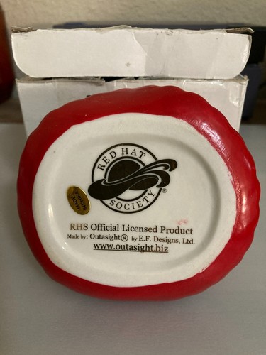 Red Hat Society Official Licensed Porcelain Trinket Box Collectible - Picture 5 of 6