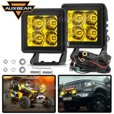 AUXBEAM 2" LED Driving Light For Truck/ATV/UTV/Marine OffRoad Pods Spot Amber 2x