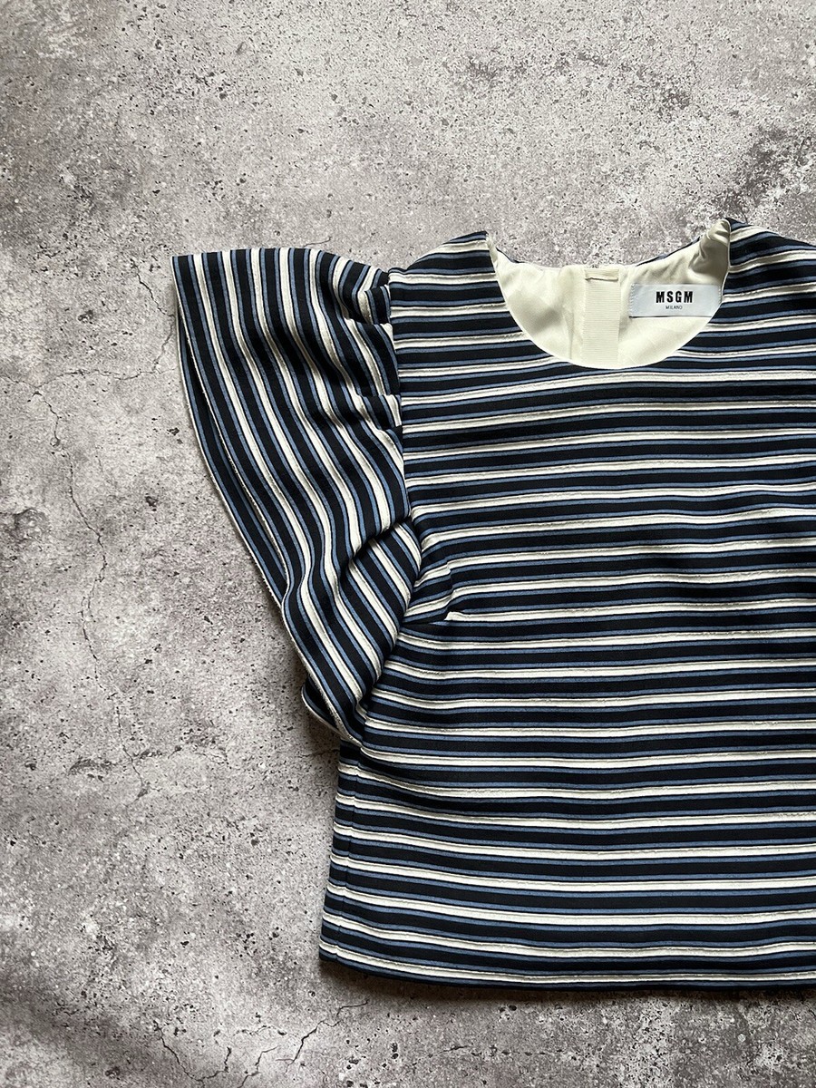 G様 MSGM MILANO S size MSGM Milano Striped Ruffle Short Sleeve Top size 42 | eBay