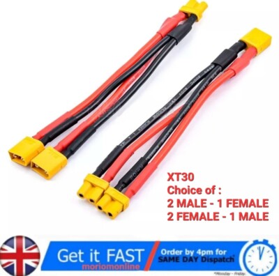XT30 Parallel Y Kabelbaum Stecker Splitter Kabel Serie 2 LIPO Akku ESC     