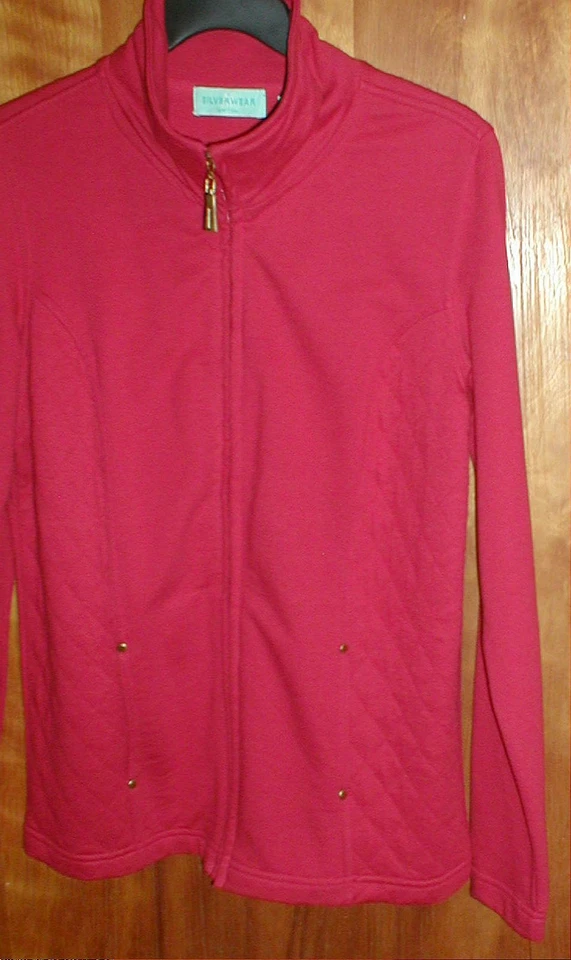 BRAND: SILVERWEAR NEW YORK~ Lightweight Red Jacket~ Zipper Front~New with Tags~S - Image 2 of 3
