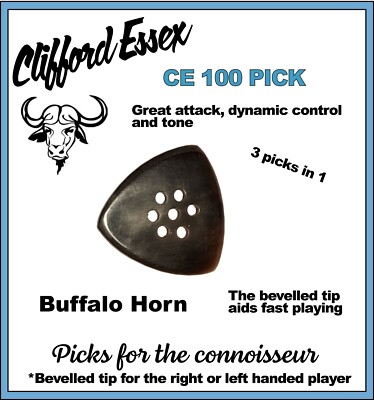 CE-100 PICK. BÜFFELHORN. HANDARBEIT. 3 ABGESCHRÄGTE SPIELSPITZEN