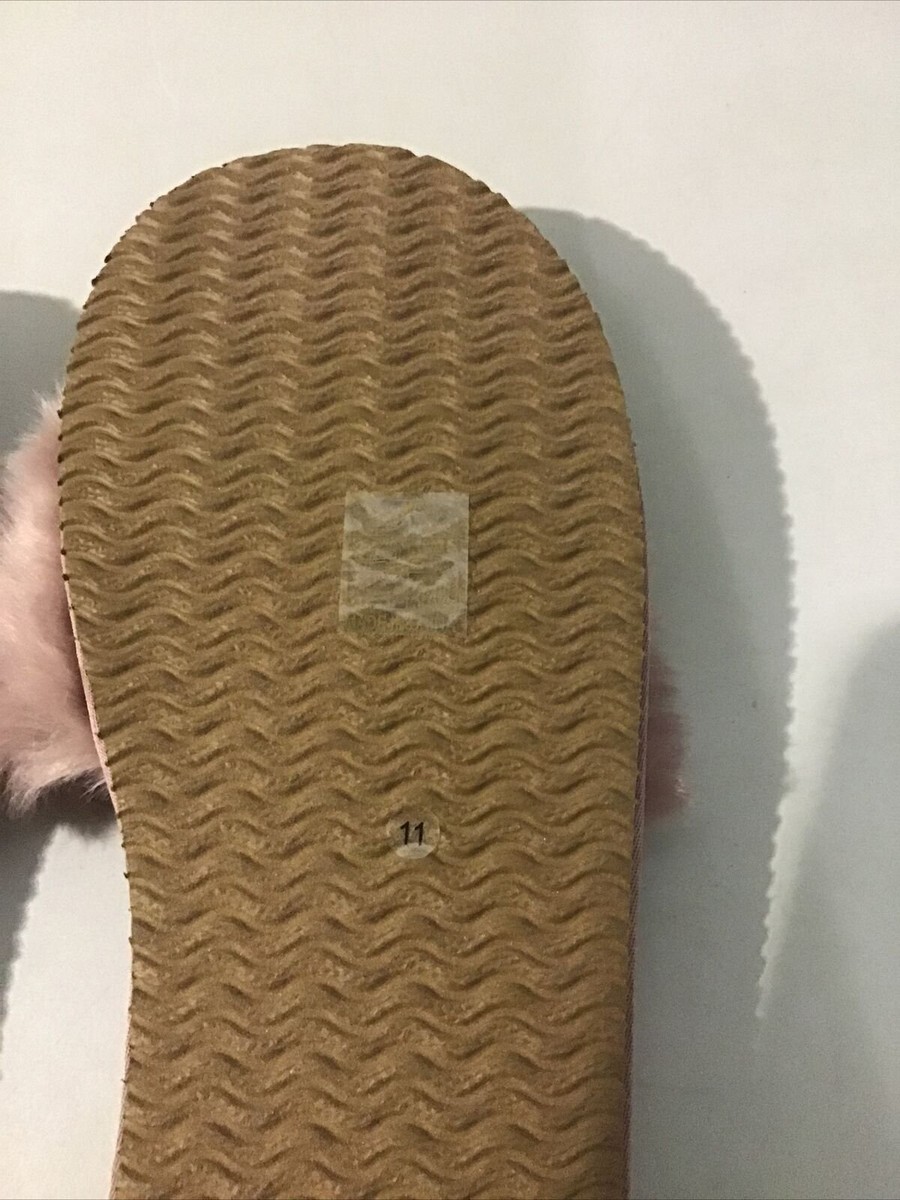 Journee Collection Women's "Dusty Pink" Fuzzy Slides Size 11 View 5