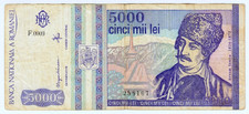 1993 Romania 5000 Lei 258167 Paper Money Banknotes Currency