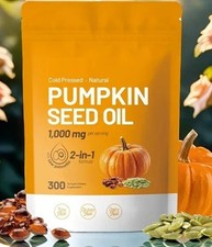 Pumpkin Seed Oil 1000mg with Saw Palmetto,300 Softgels, Prostate Support