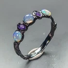 Jewelry gems Natural Opal Ring 925 Sterling Silver Size 7.5 /R475090