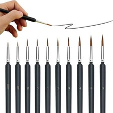 Pinselset 10 teilig fein Modellbau Acryl Hobb...