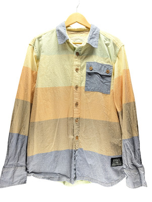 Decibel Button Up Shirt Men Extra Large (XL) Colorblock Stripe Pocket Multicolor