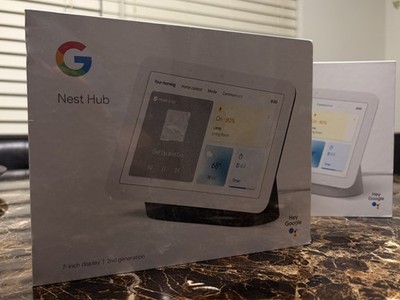 Google Nest Hub 2nd Gen (Lot of 2) Charcoal Chalk  - 1 Sealed 1 Open Box New