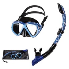 Hanalei Snorkel and Anti-Fog Mask Set Dark Floral 