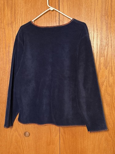 Vintage ERIKA SPORT Wm Sz M Halloween Blue Embroidered Fleece Sweatshirt 90s Y2K - Picture 10 of 11