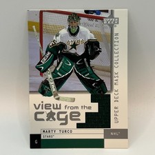 2002-03 Upper Deck Mask Collection View from the Cage Jersey Marty Turco #MT