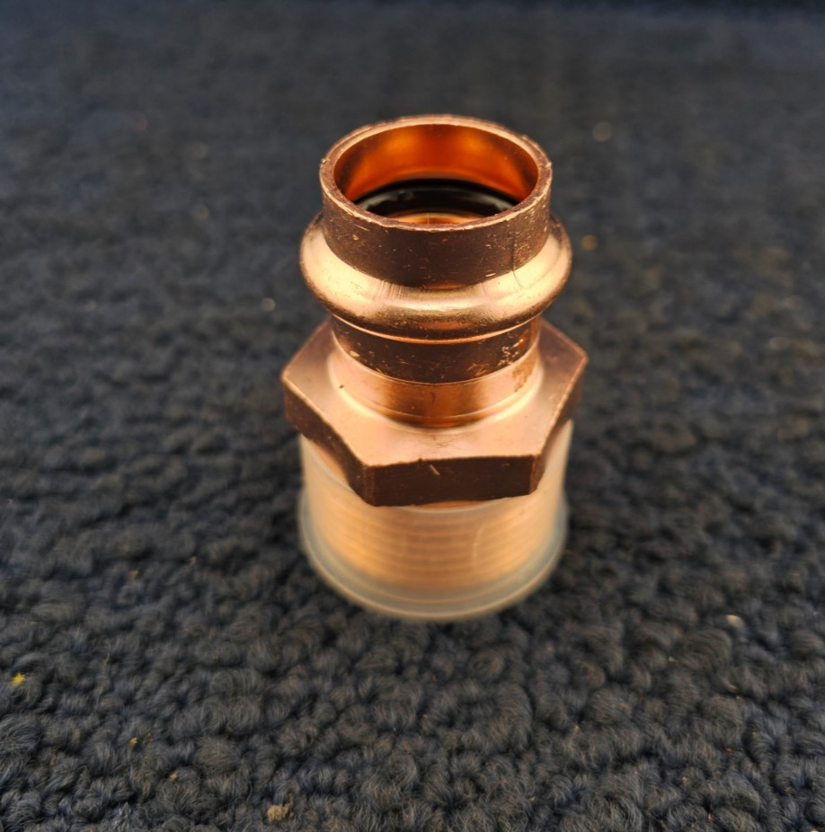 (QTY 2) NSF 61 Threaded Copper Adapter 3/4 Inch x 1 Inch