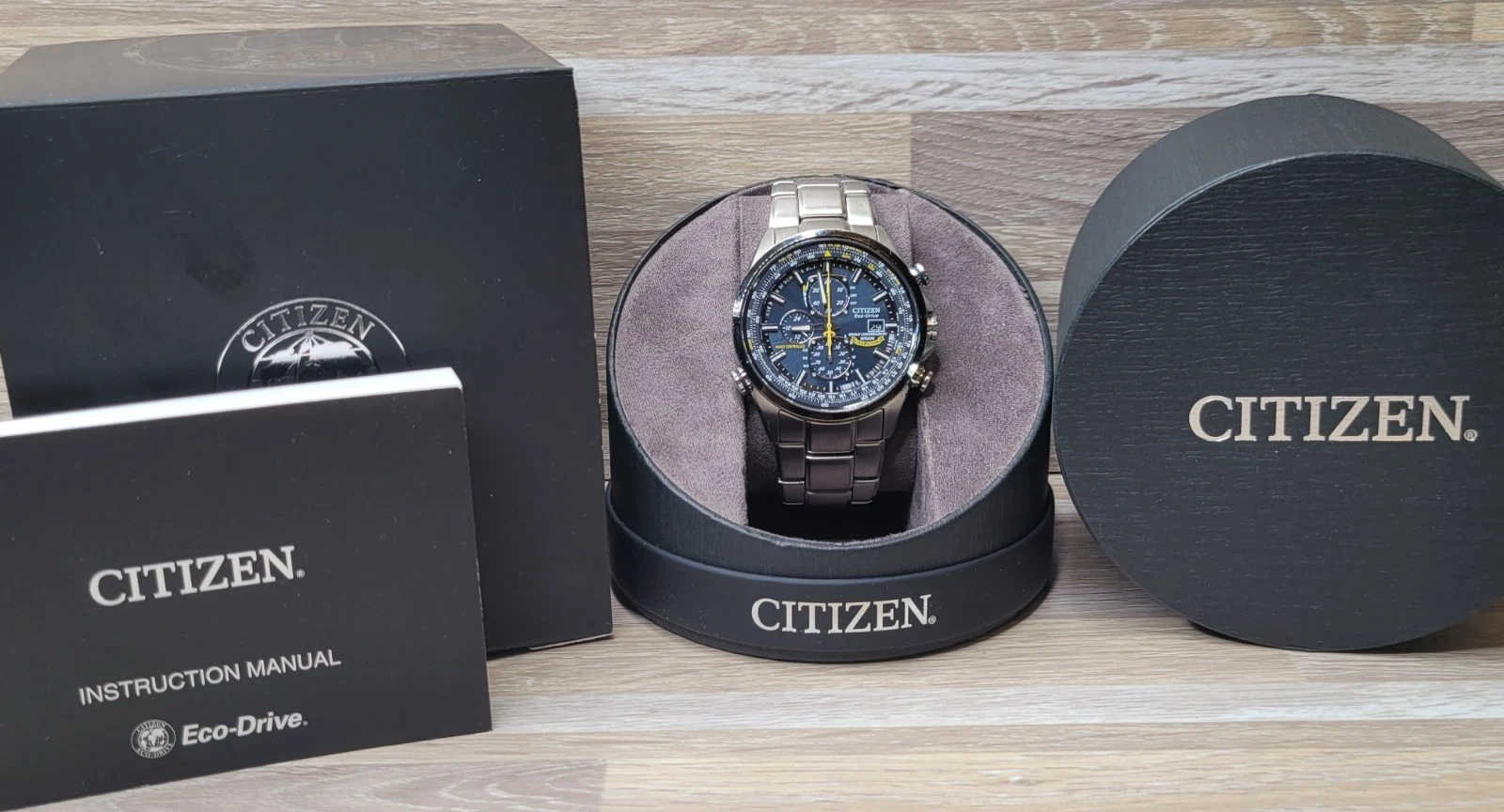 Citizen Eco-Drive Blue Angels Skyhawk A-T Chronograph Watch AT8020-54L Box 96