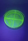 Uranium UV Depression Vaseline Glass Green Divided Candy Nut Relish Dish Carrier
