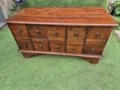 Antique Mahogany Apothecary Table Late 20th Century 20 Drawers - Picture 3 of 14