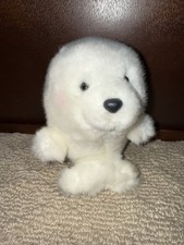 Aurora World Plush Mini Baby Seal Pup Stuffed Animal White Rosey Cheeks EUC