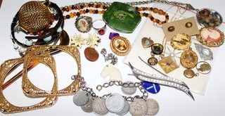 Fantastic mixed vintage antique jewelry drawer findings some gold fill Lot#474