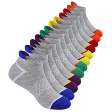 12 Pairs Boys Socks Ankle Athletic Sports Socks With Cushioned Sole For Big L...