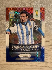 2014 Panini Prizm Lionel Messi World Cup Stars Red Blue Power Plaid #1 Argentina