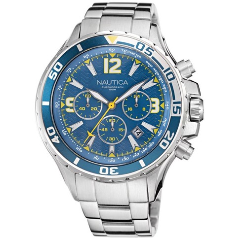 Nautica Chronograph Blue Dial Stainless Steel Men's Watch Extra Band NAPNSS219