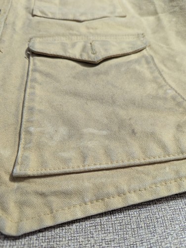 🇺🇸 2XL Vintage Schaefer Western Canvas USA beige Weste Jacke getragen siehe Bilder TX - Bild 7 von 9