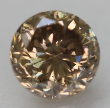 0.64 Carati Diamante Naturale Giallo-Marrone SI2 Taglio Rotondo Brillante