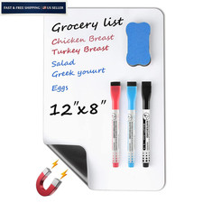 MaxGear Magnetic Dry Erase Board for Fridge, 12 x 8 Inch, 12"x8", A-white