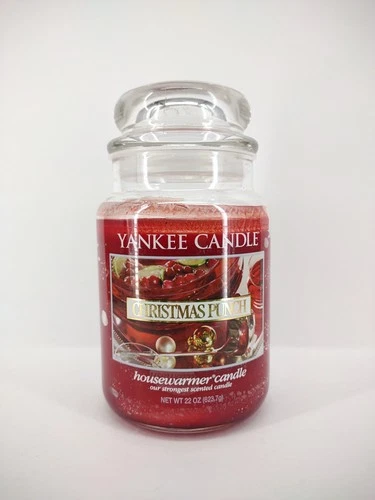 Yankee Candle Large Jar 22 oz "CHRISTMAS PUNCH" Retired Rare  90% Full - product listing photo