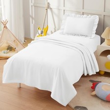 3 Piece Toddler Sheet Set Microfiber, Includes a Flat Sheet, a Fitted Sheet a...