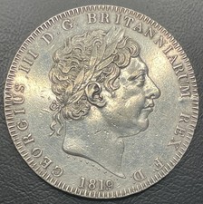 1819 George III Silver Crown coin. Ex mount 