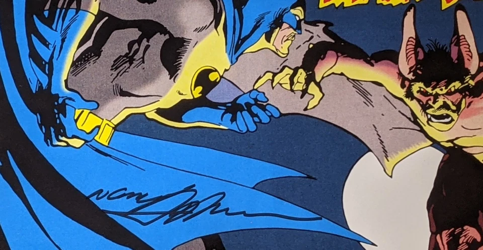 Impresión/póster de Batman Man-Bat 17" x 11" firmado por Neal Adams Detective Comics #400 Foto 2 de 4
