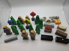 LARGE LOT Of 25 Thomas  Friends/Brio Wooden Railway Signs Trees People VTG