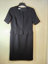 Vintage Pendleton Black Sheath Dress Womens Sz 8 Wool Made In USA Lined