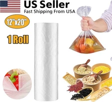 1 Roll 12" X 20" Plastic Clear Produce Bag Thicken Food Storage Bag 350 Bags/Rol