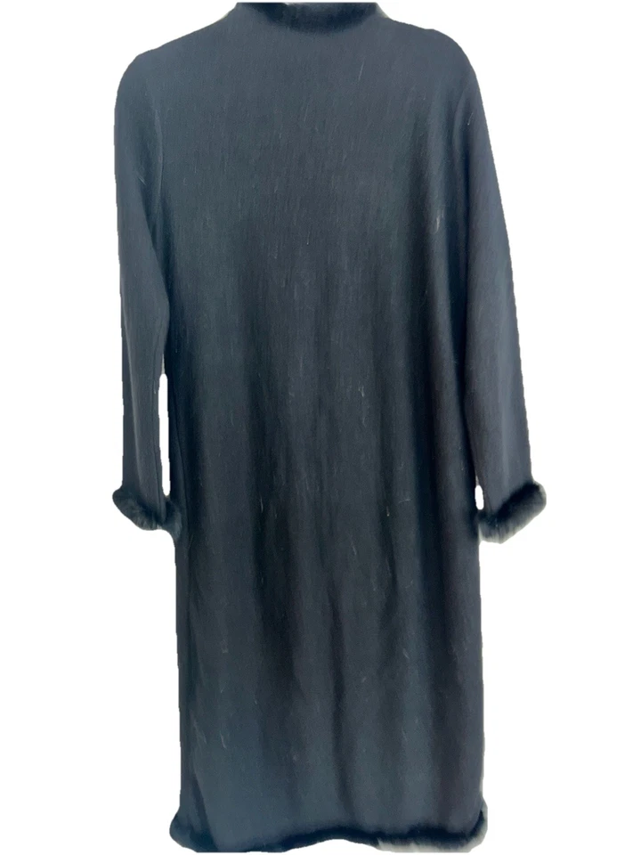 RARE Vintage Oscar De La Renta Floral Embroidered Wool & Fur  Cardigan Jacket Sm - Image 3 of 4