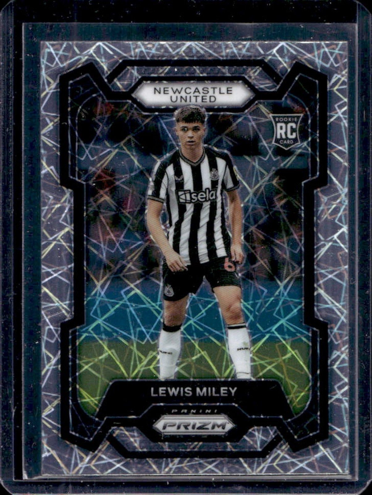 2023-24 Panini Prizm Premier League Lewis Miley RC Lazer Rookie #72 Newcastle