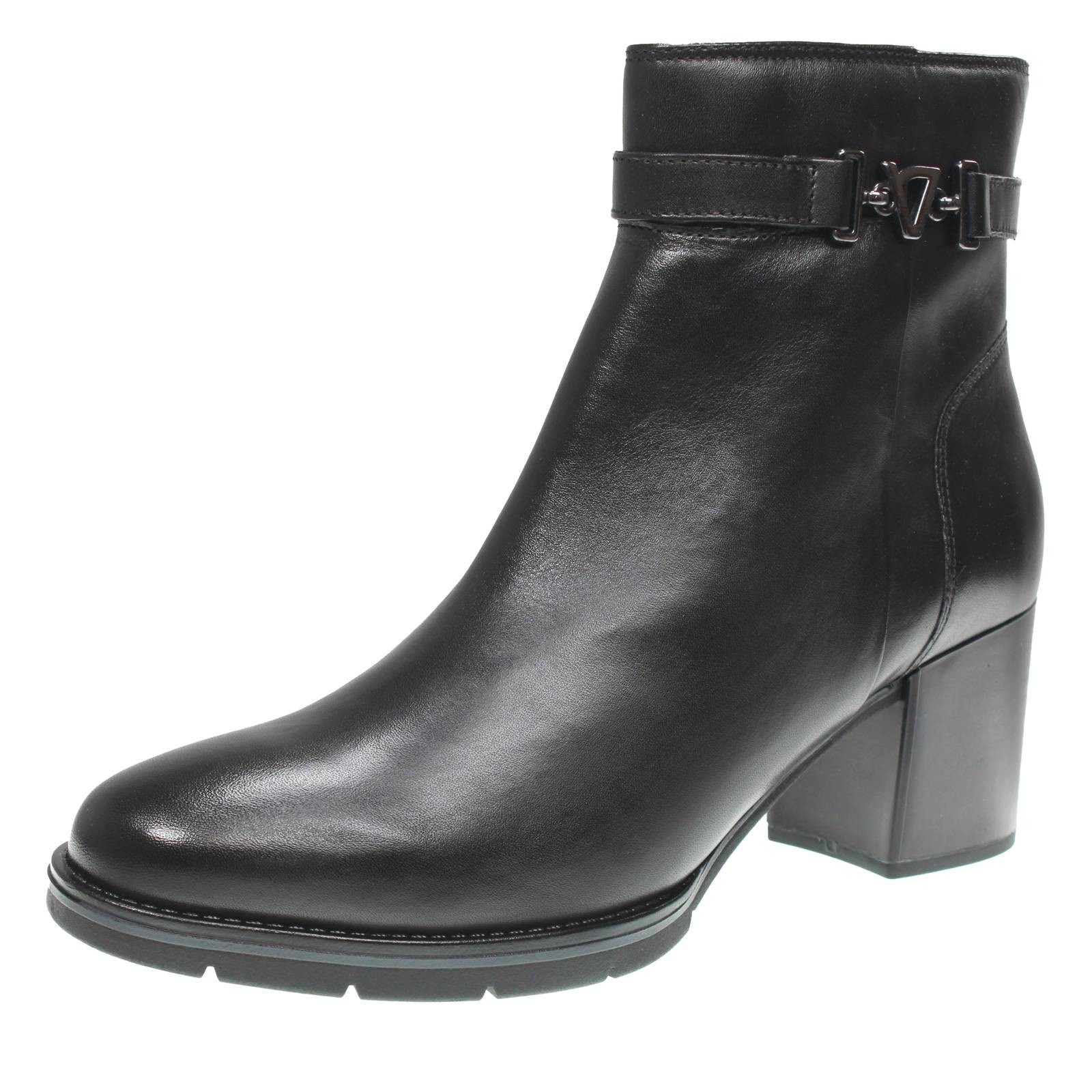 Valleverde Leder-Stiefeletten mit Reiverschluss schwarz - Gre 35 223 cm Schuhe 21690₽