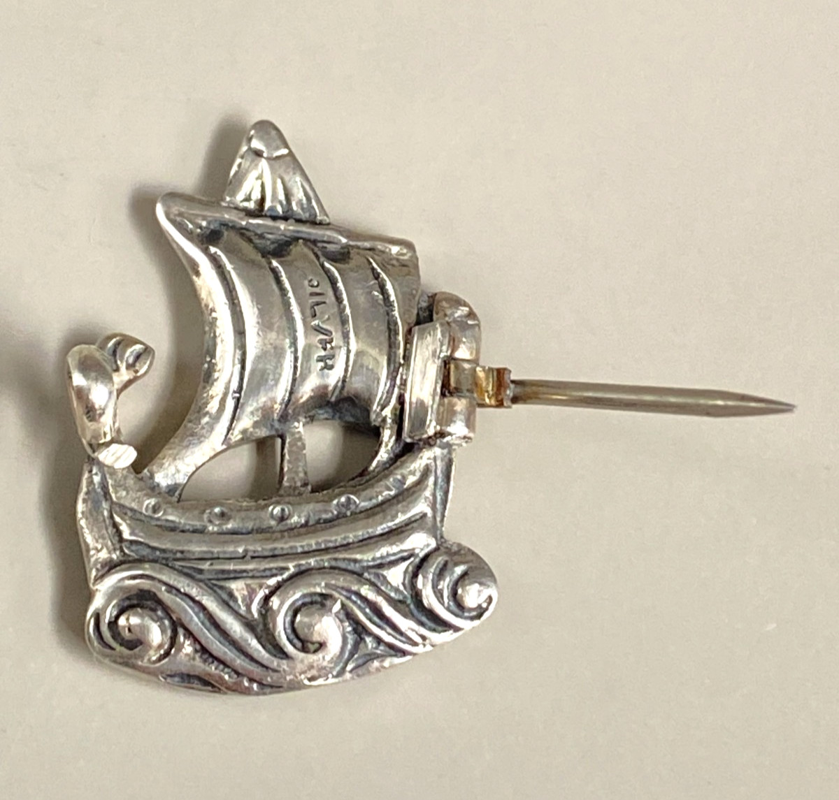 Antique c1910s Scottish Solid Silver Viking Longs… - image 6