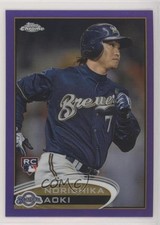2012 Topps Chrome Retail Purple Refractor Norichika Aoki #184 sh7