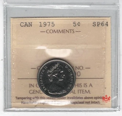 1975 Canada 5 Cents — photo from the most recent tracked eBay sale