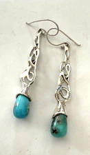 HAGIT GORALI  HG  Israel Sterling Earrings - Dangle Turquoise