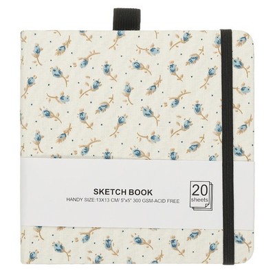 5.1x5.1'' Watercolor Sketchbook, 20Sheet 300GSM/203lb, Blue Flower