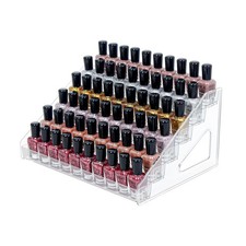 6-Tier Clear Acrylic Nail Polish Storage, Holds 48-96 Bottles, Multi-Purpose ...