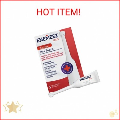 Enemeez Docusol Plus Docusate Sodium Enema - Clear 5 ml, 5 Count, Fast-Acting fo