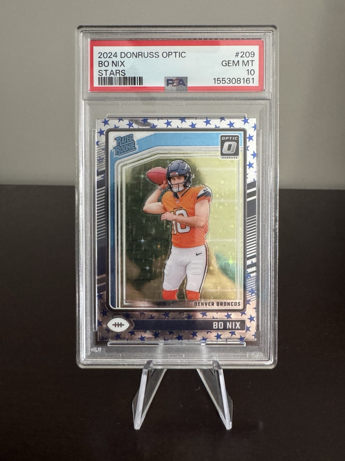 Panini 2024 Donruss Optic Bo Nix RC Rated Rookie Stars #209 PSA 10
