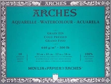 Arches Watercolor Block 12 x 16 inch 300 lbs Cold Press 10 sheets