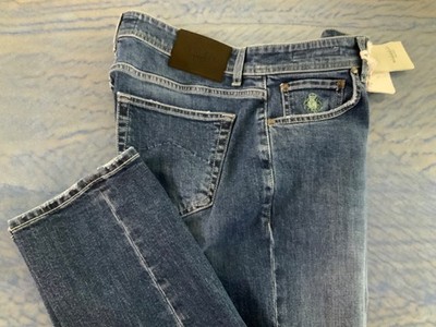 LUIGI BORRELLI NAPOLI MENS BLUE JEANS SIZE 35 NEW MADE IN ITALY